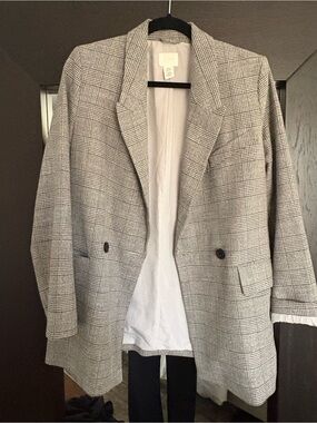 H&M Gray Plaid Blazer